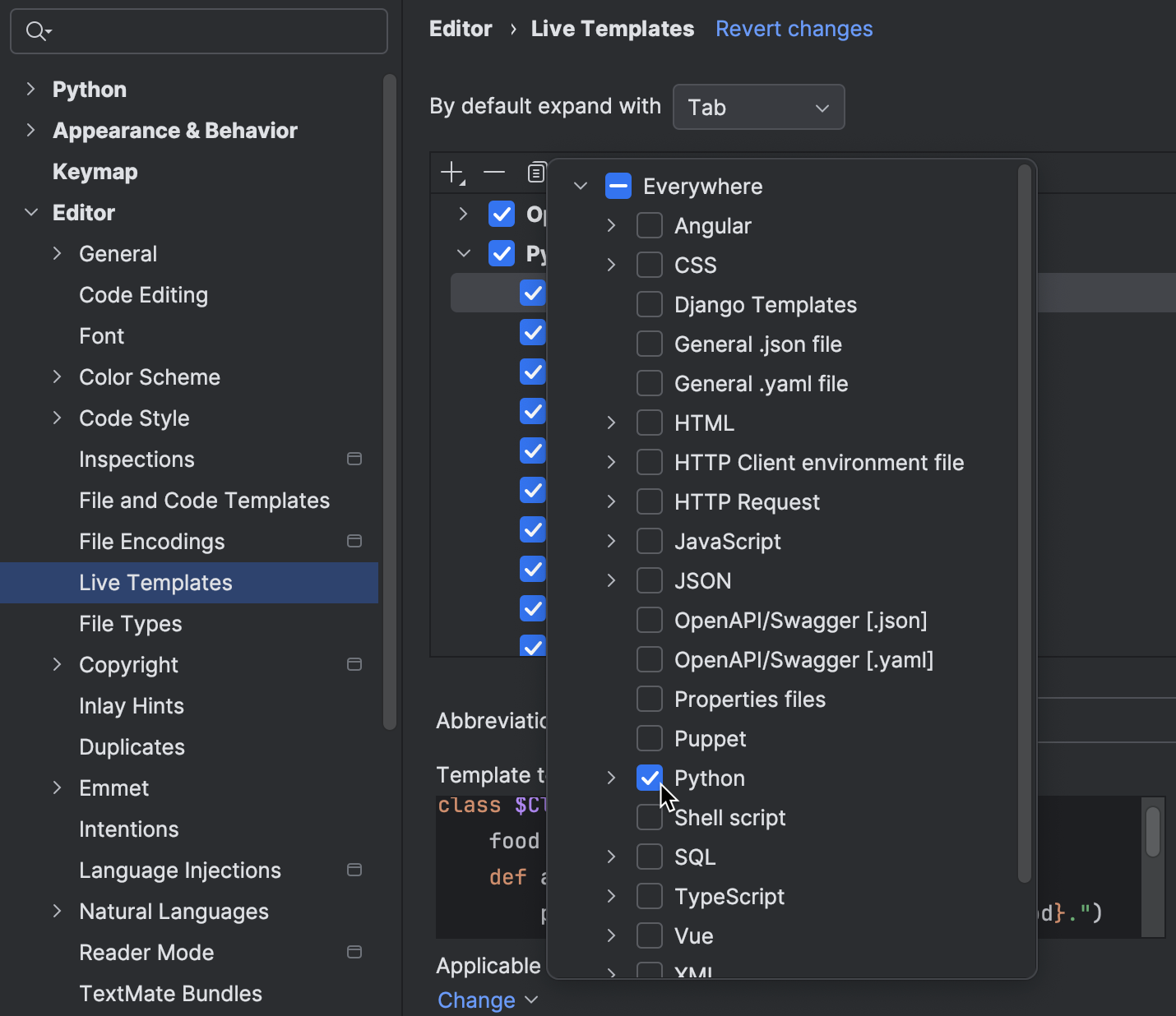 动态模板变量 | PyCharm 文档