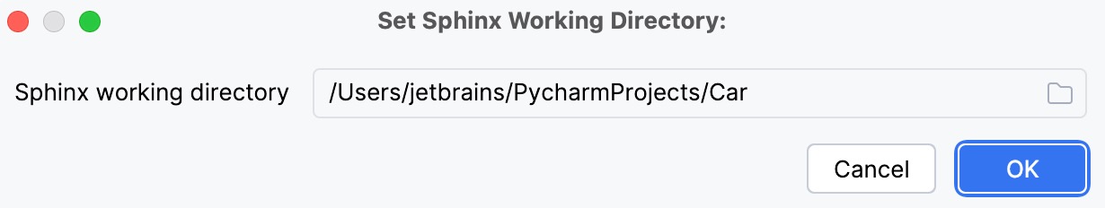 Sphinx working directory