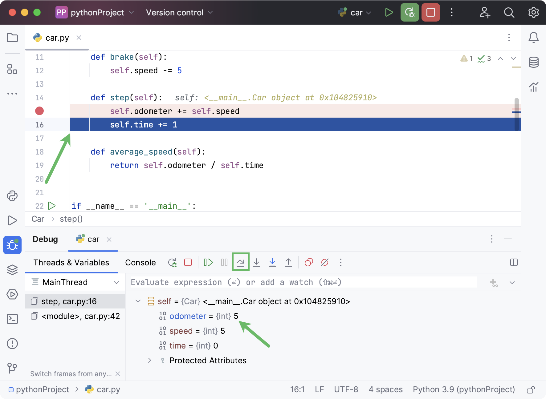 Stepping over Stepping over