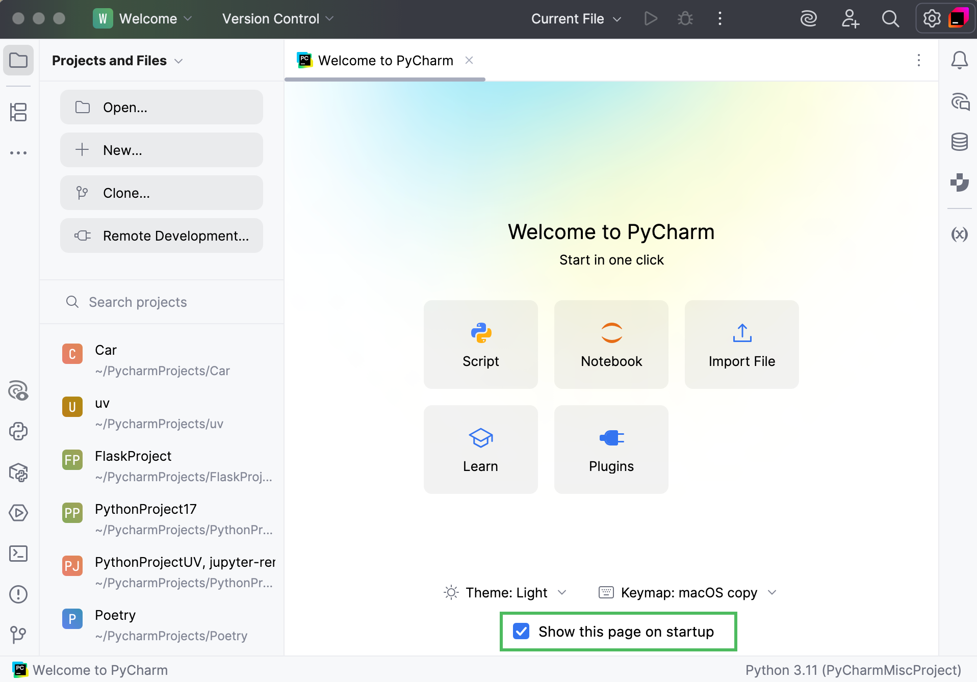 Disable non-modal Welcome screen Disable non-modal Welcome screen
