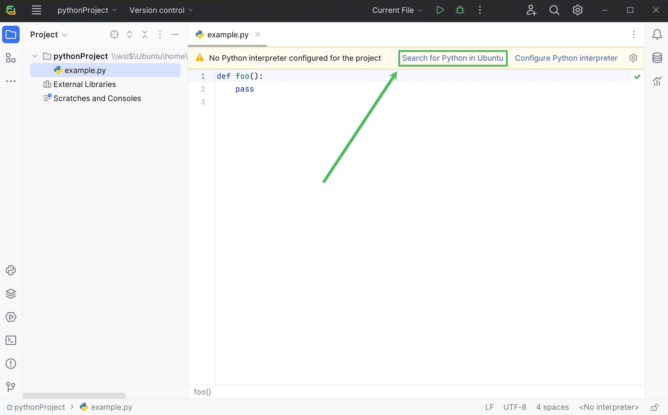 Discover WSL interpreter Discover WSL interpreter