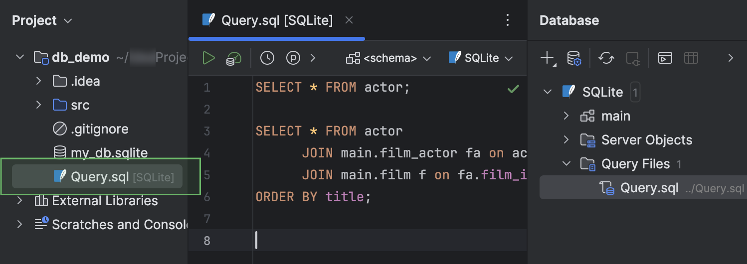 Query files | IntelliJ IDEA Documentation