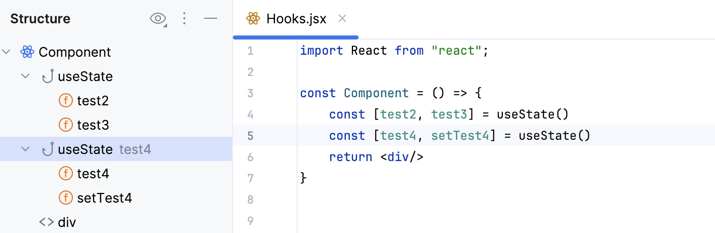 Structure view - hooks with setVariable