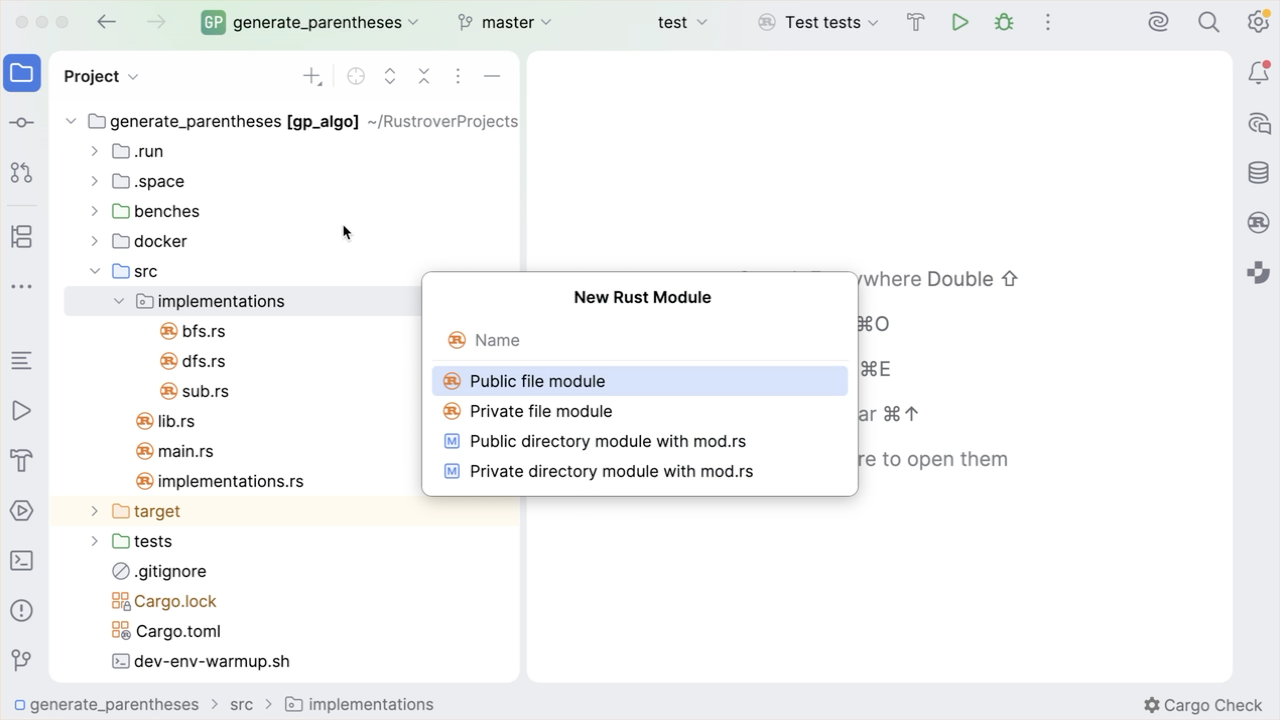 添加嵌套 Rust 模块