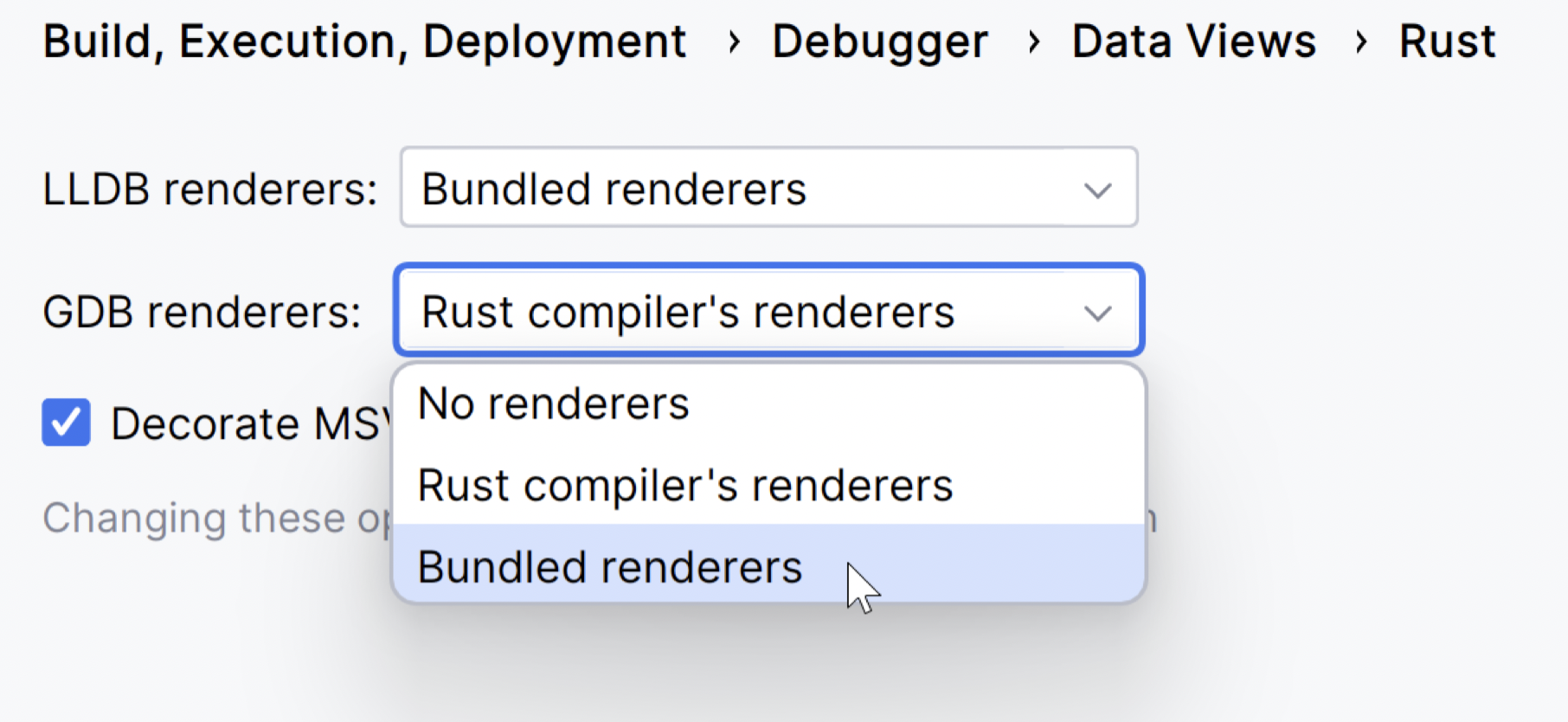 Rust debugger renderers Rust debugger renderers