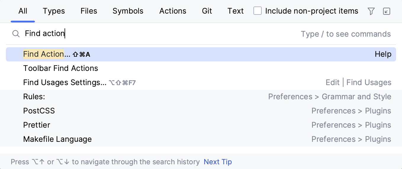 Find Action Find Action