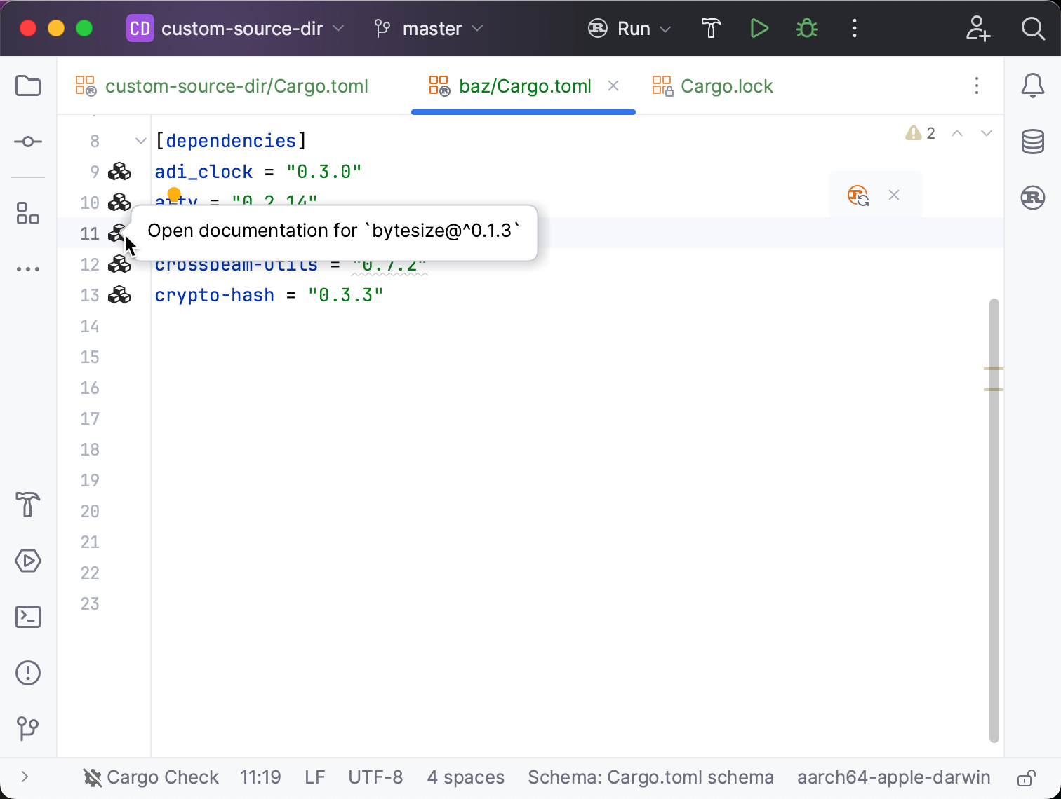 从 Cargo.toml 打开 docs.rs