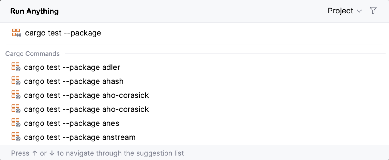 通过 Run Anything 弹窗运行测试