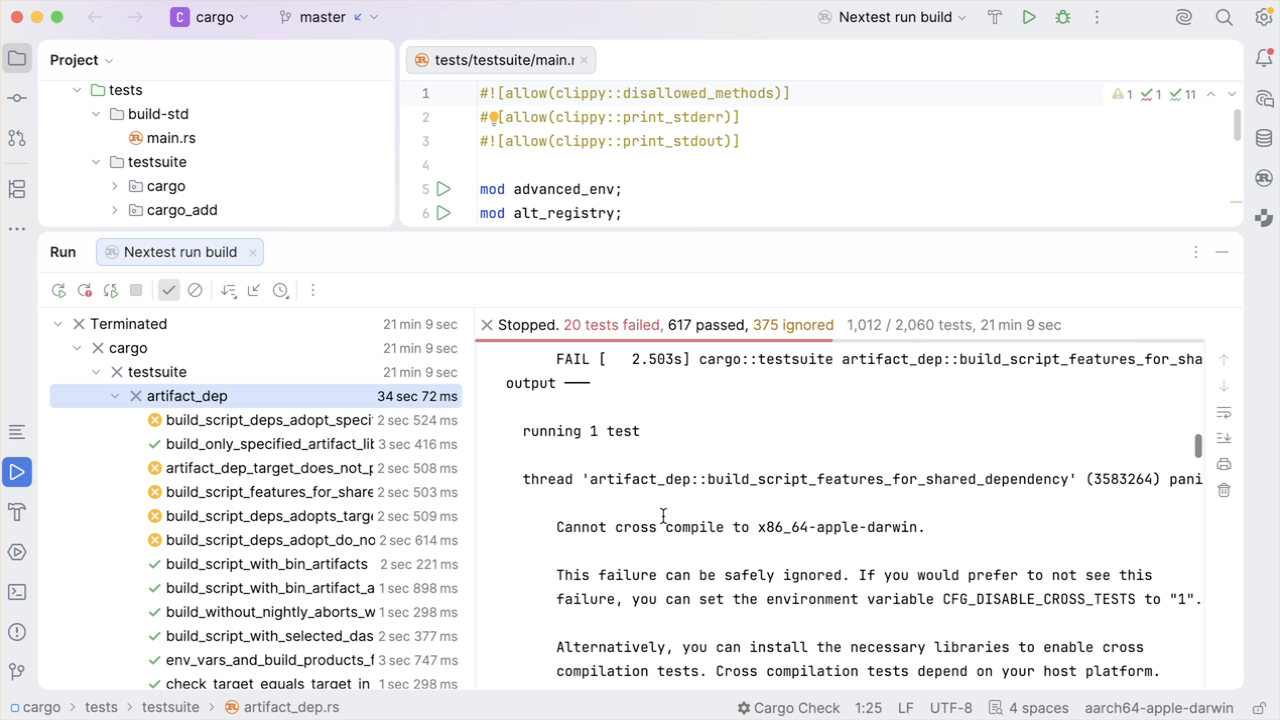 使用 nextest 运行测试