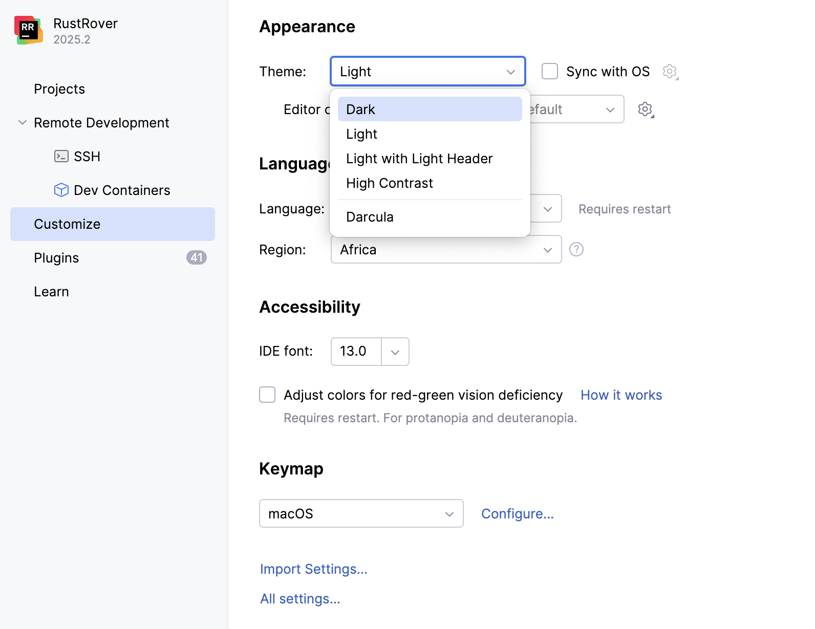 首次运行时自定义 IDE