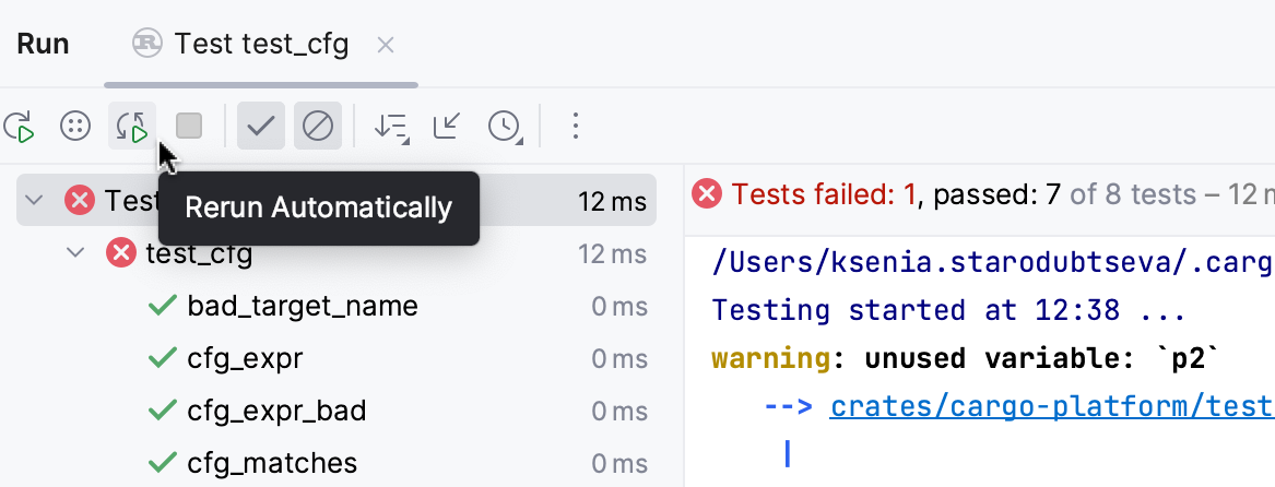 自动重新运行选项