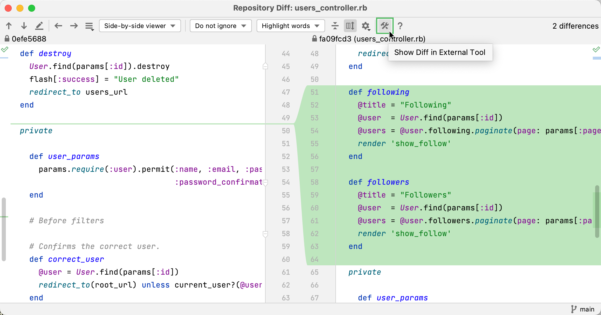 Launch kdiff3 Launch kdiff3