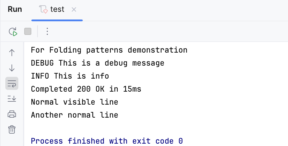 Console lines folding