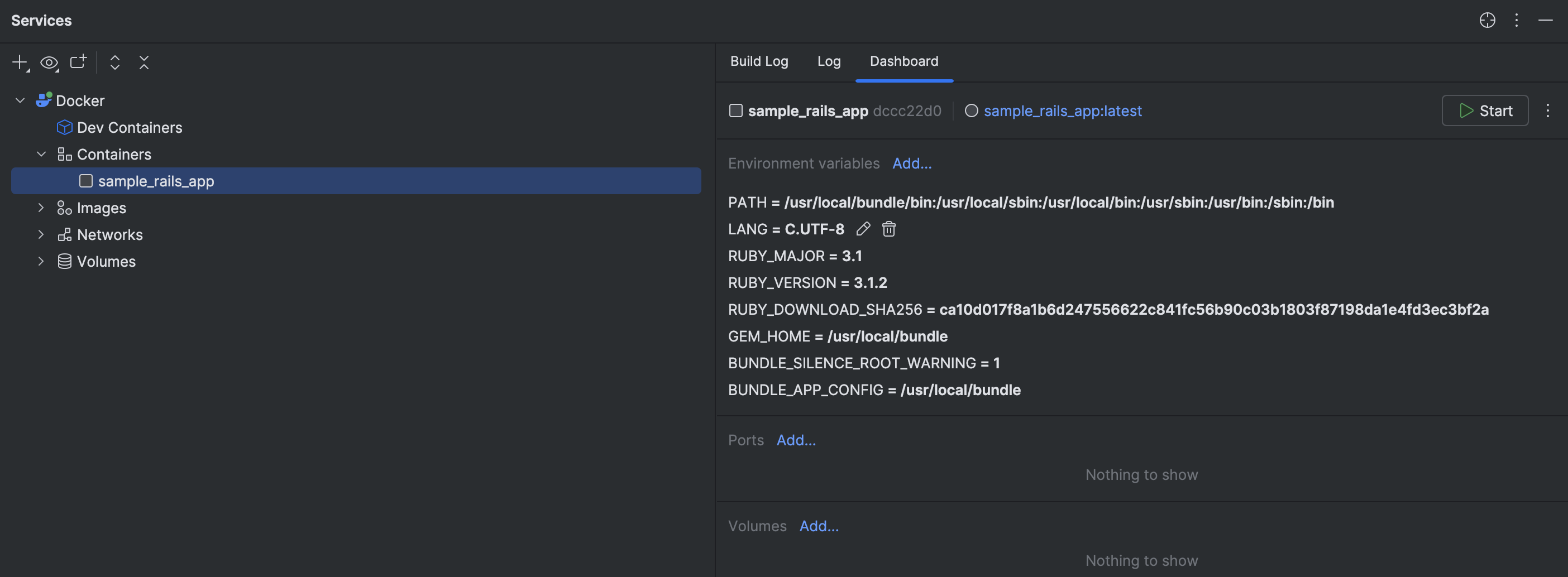 Docker containers | RubyMine Documentation