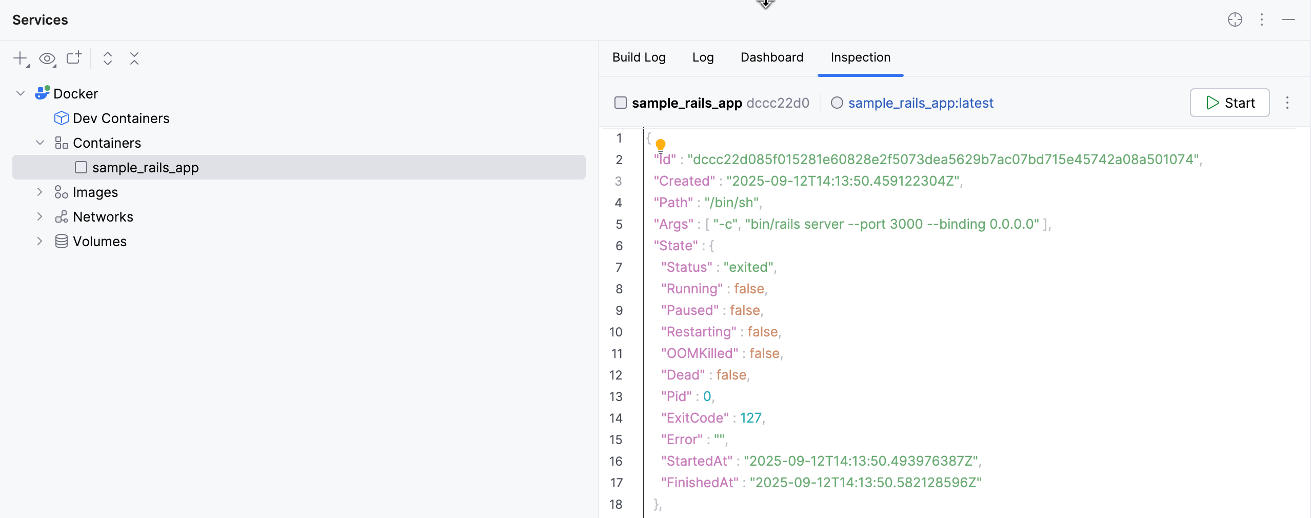 The Inspection tab The Inspection tab