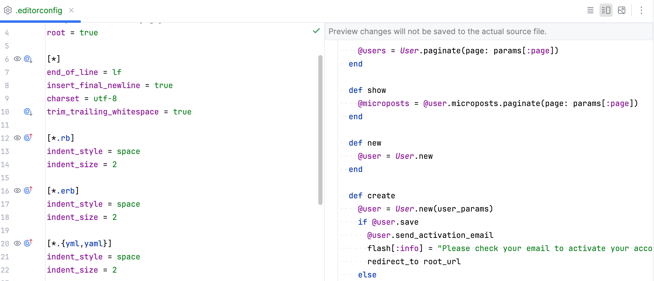 editorconfig preview editorconfig preview