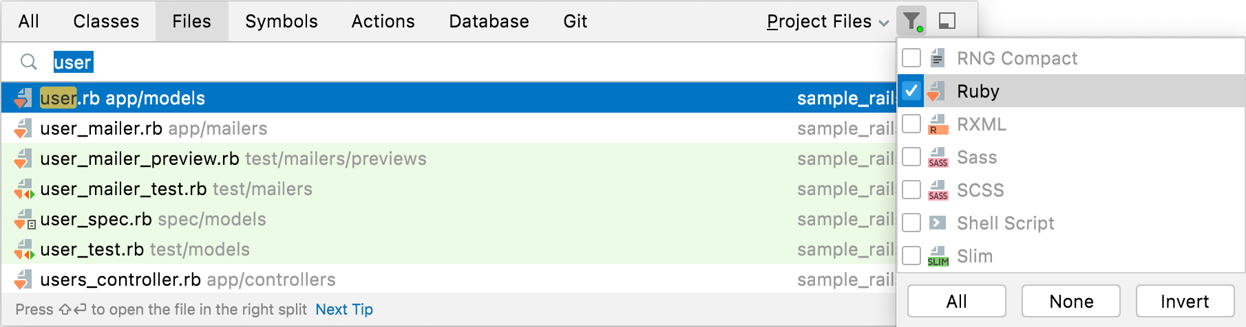 Exclude files from search Exclude files from search