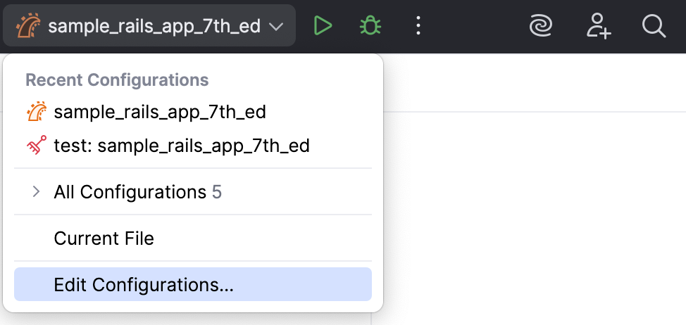 Edit run configurations