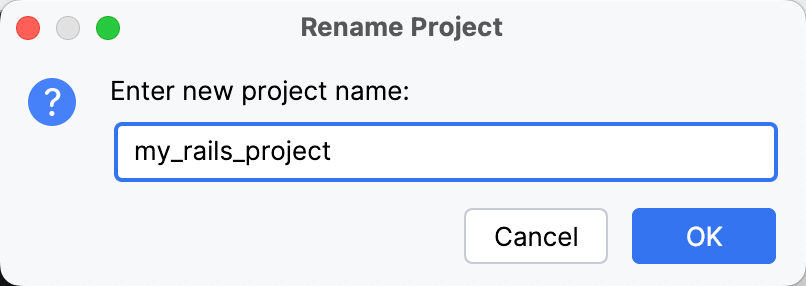 Rename Project dialog