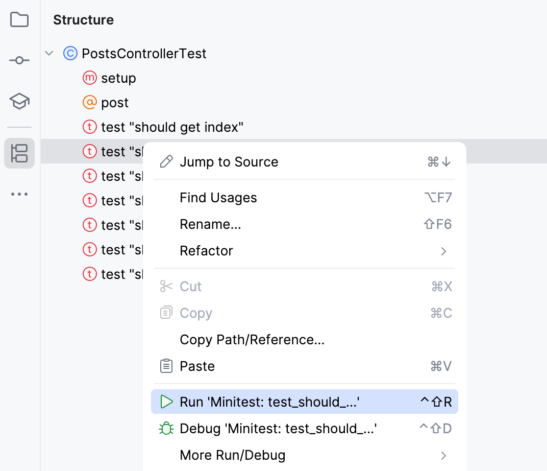Run code from the tool window