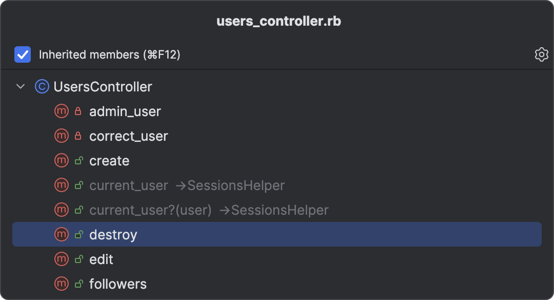 File structure | RubyMine Documentation