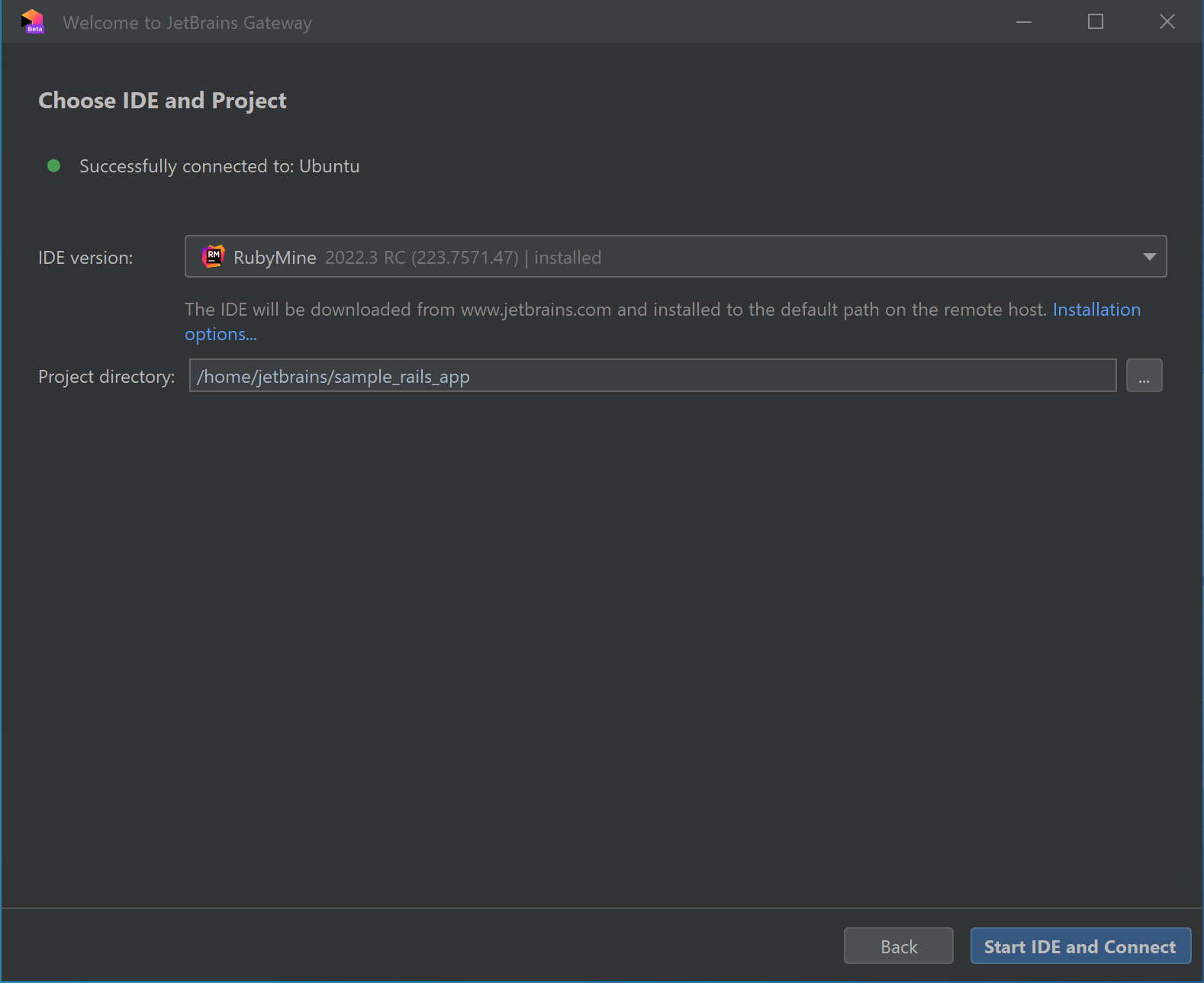 Choose the IDE version and a project Choose the IDE version and a project