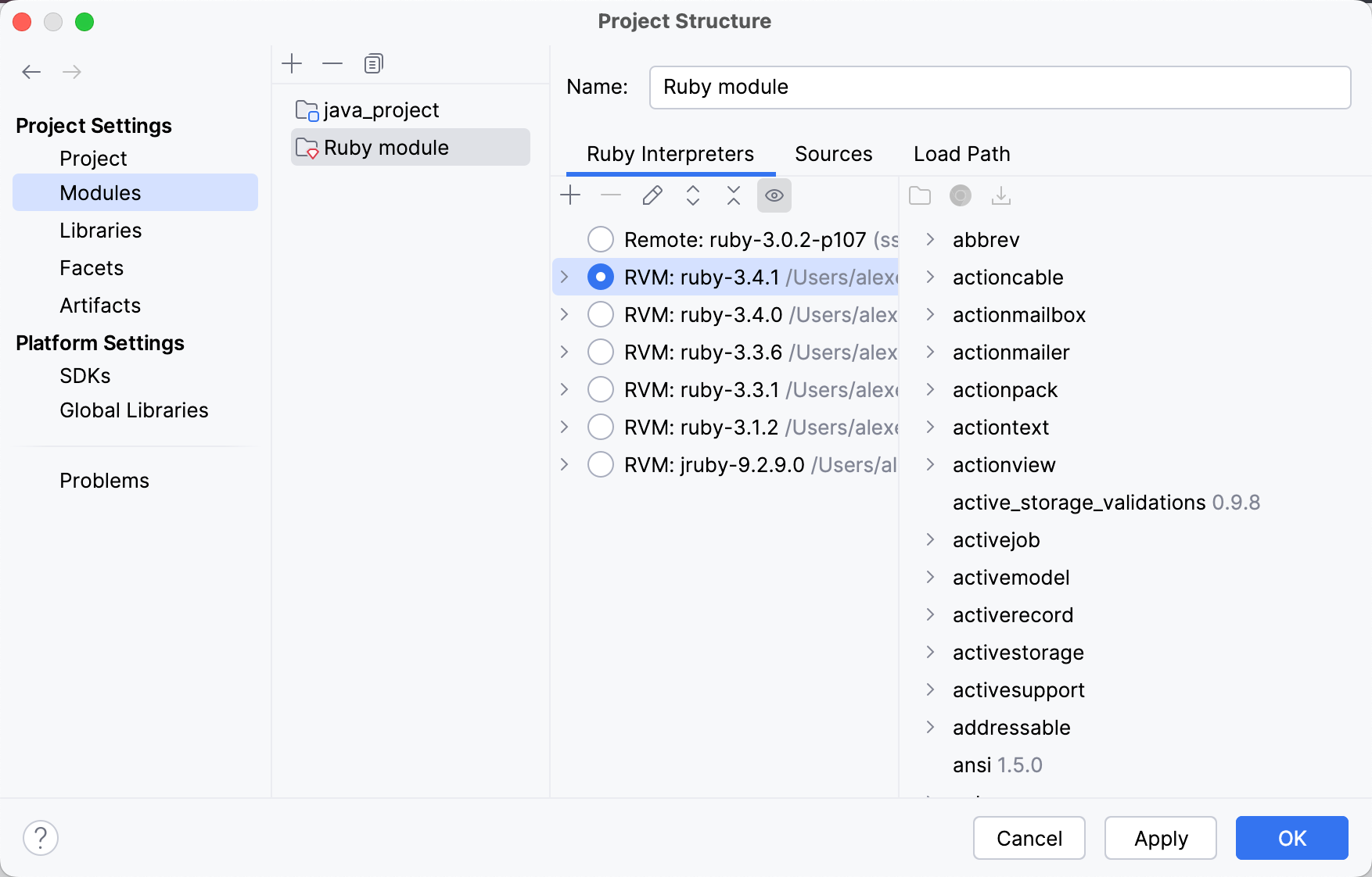 Selecting an interpreter for a Ruby module Selecting an interpreter for a Ruby module