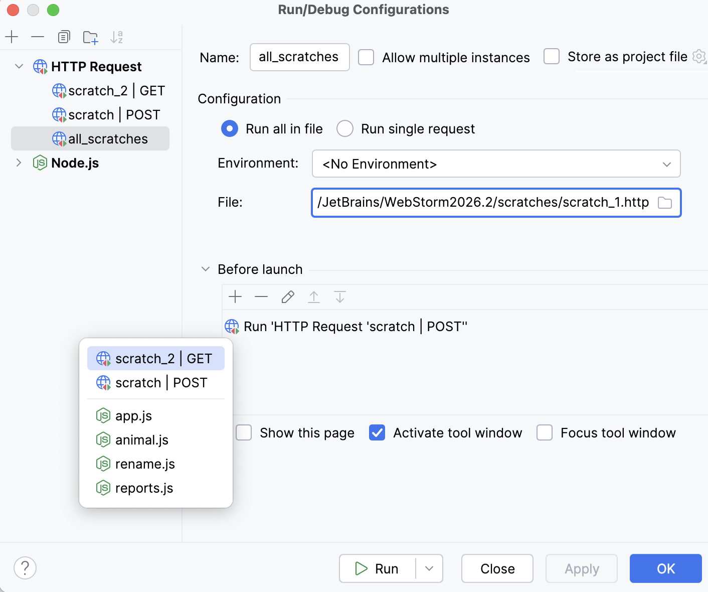Before launch area - select configuration Before launch area - select configuration