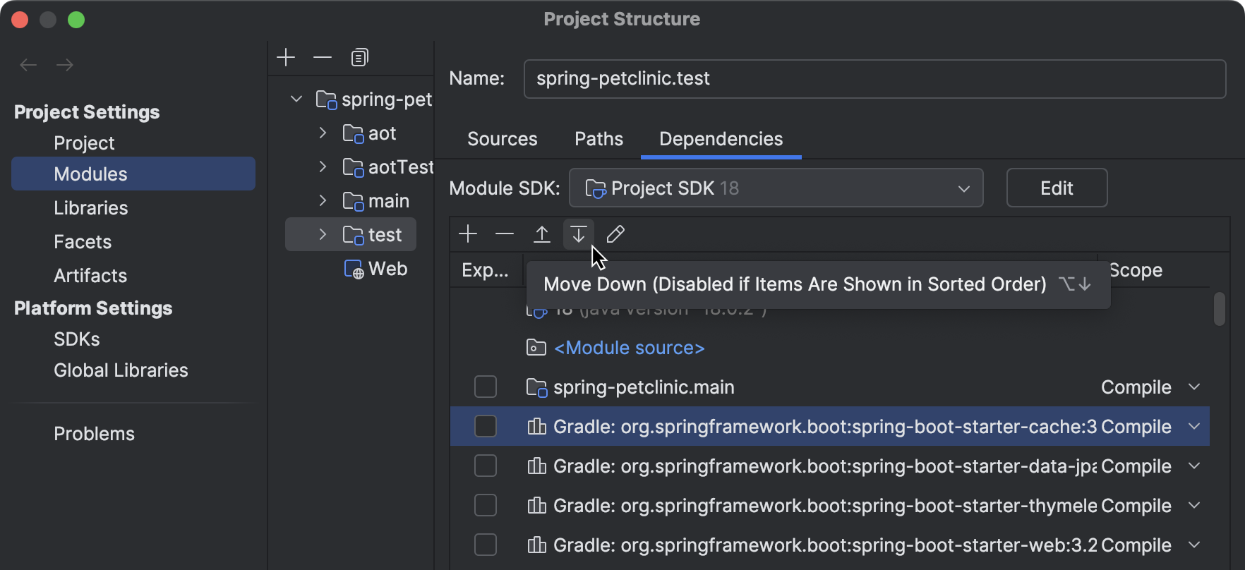Module dependencies | IntelliJ IDEA Documentation
