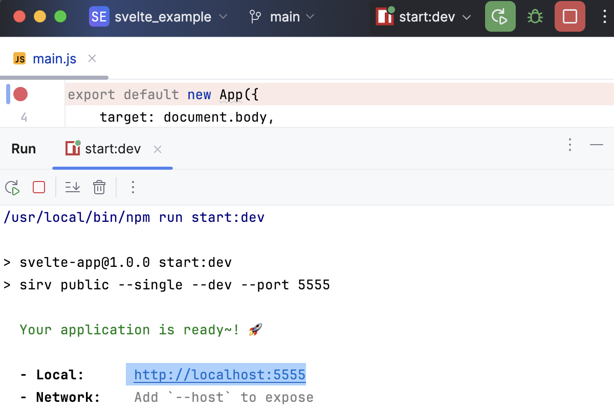 Application is running in the development mode Application is running in the development mode