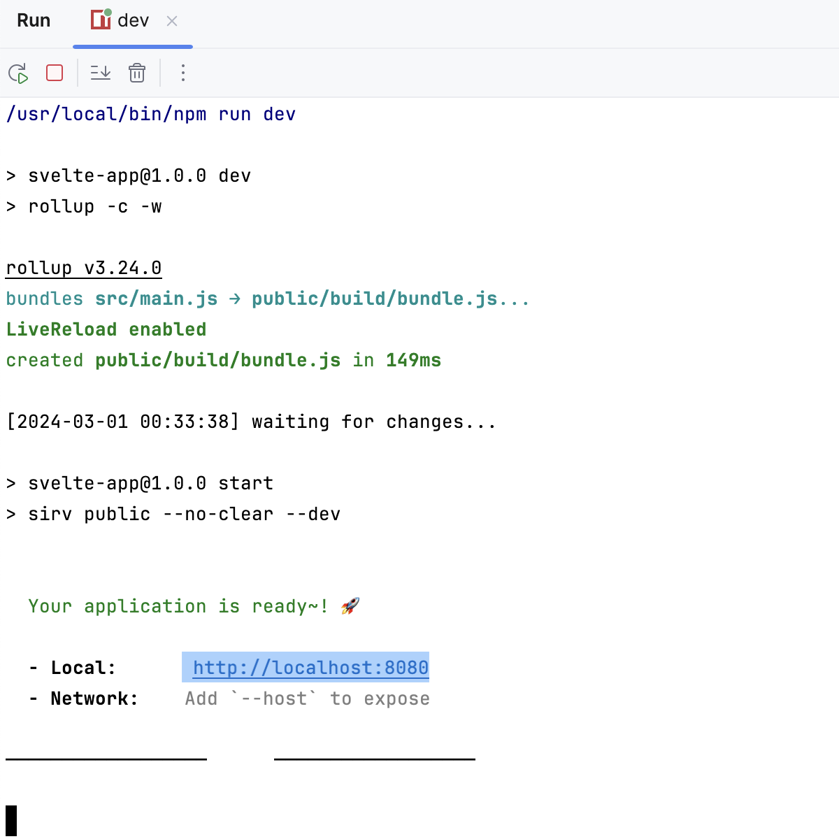 Svelte app is running in the development mode Svelte app is running in the development mode
