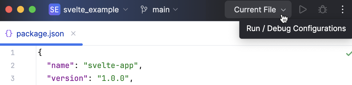 Open the Edit Configurations dialog Open the Edit Configurations dialog