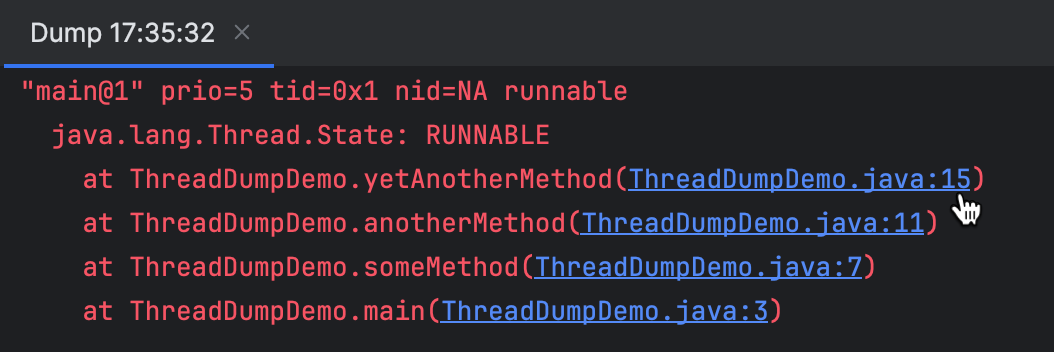 Thread Stack Dump Thread dumps | IntelliJ IDEA Documentation