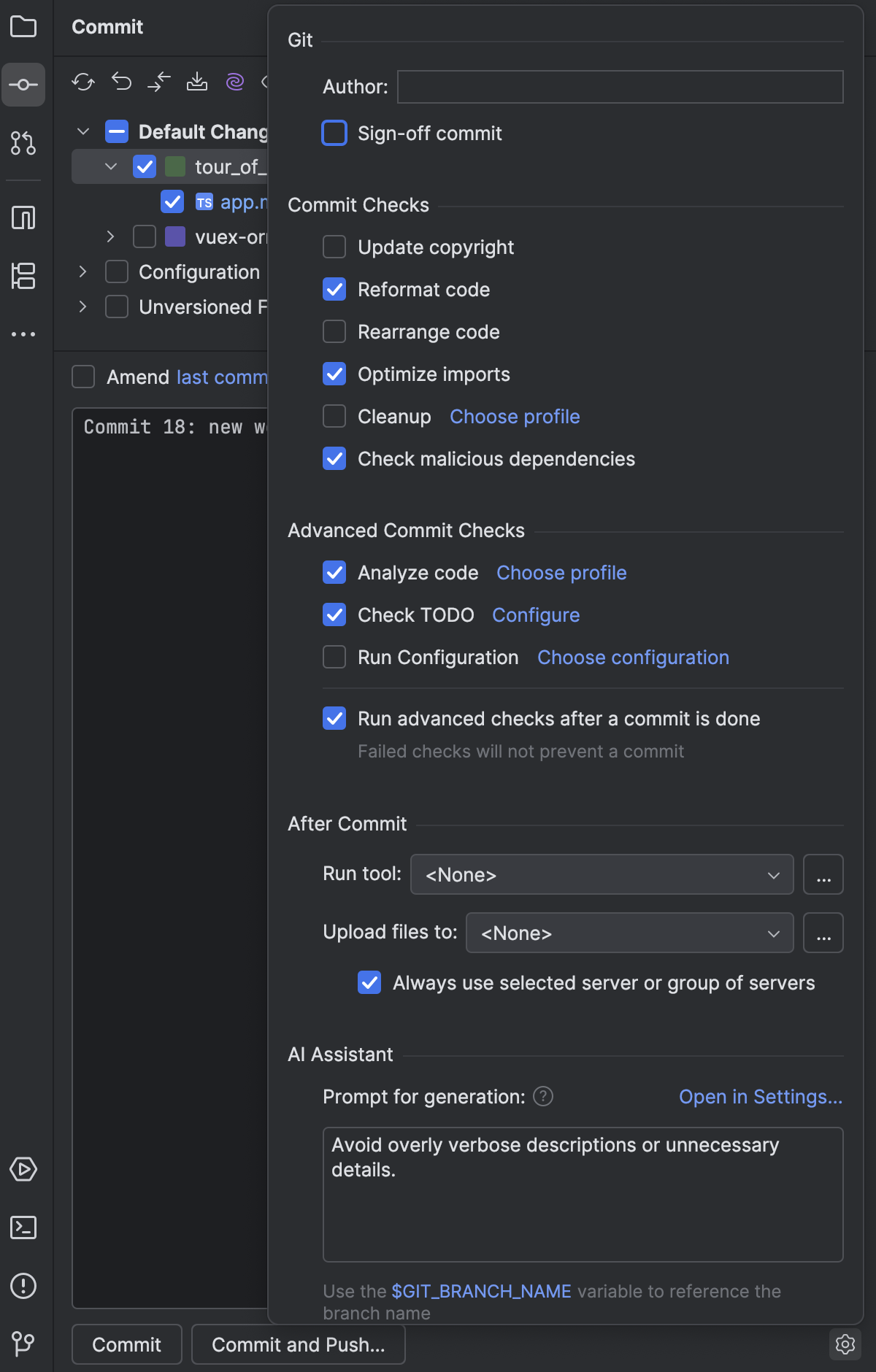 Commit and push changes to Git repository | WebStorm Documentation