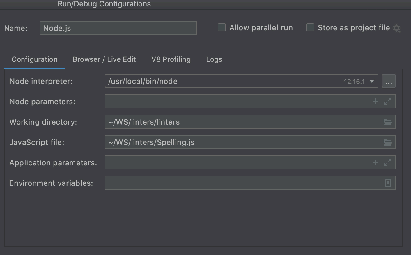 Configure Node.js Remote Runtime Dialog | PhpStorm Documentation