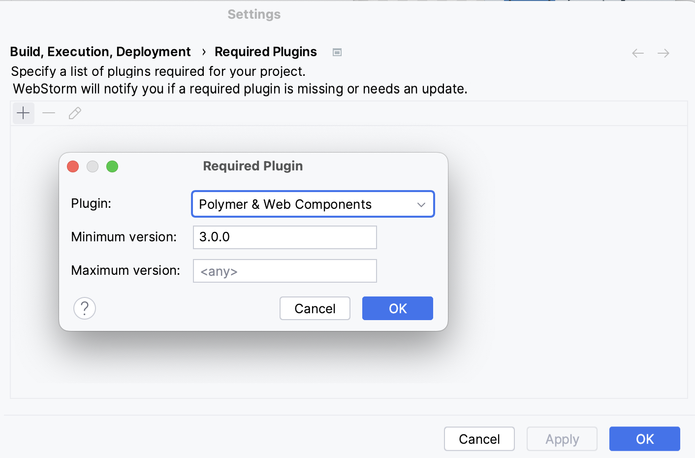 Add required plugin dialog Add required plugin dialog