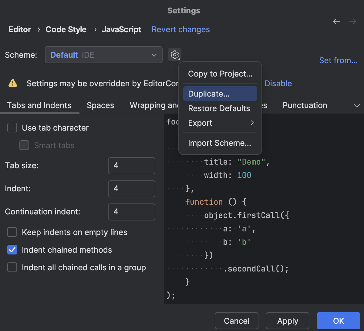 Configuring code style | WebStorm Documentation