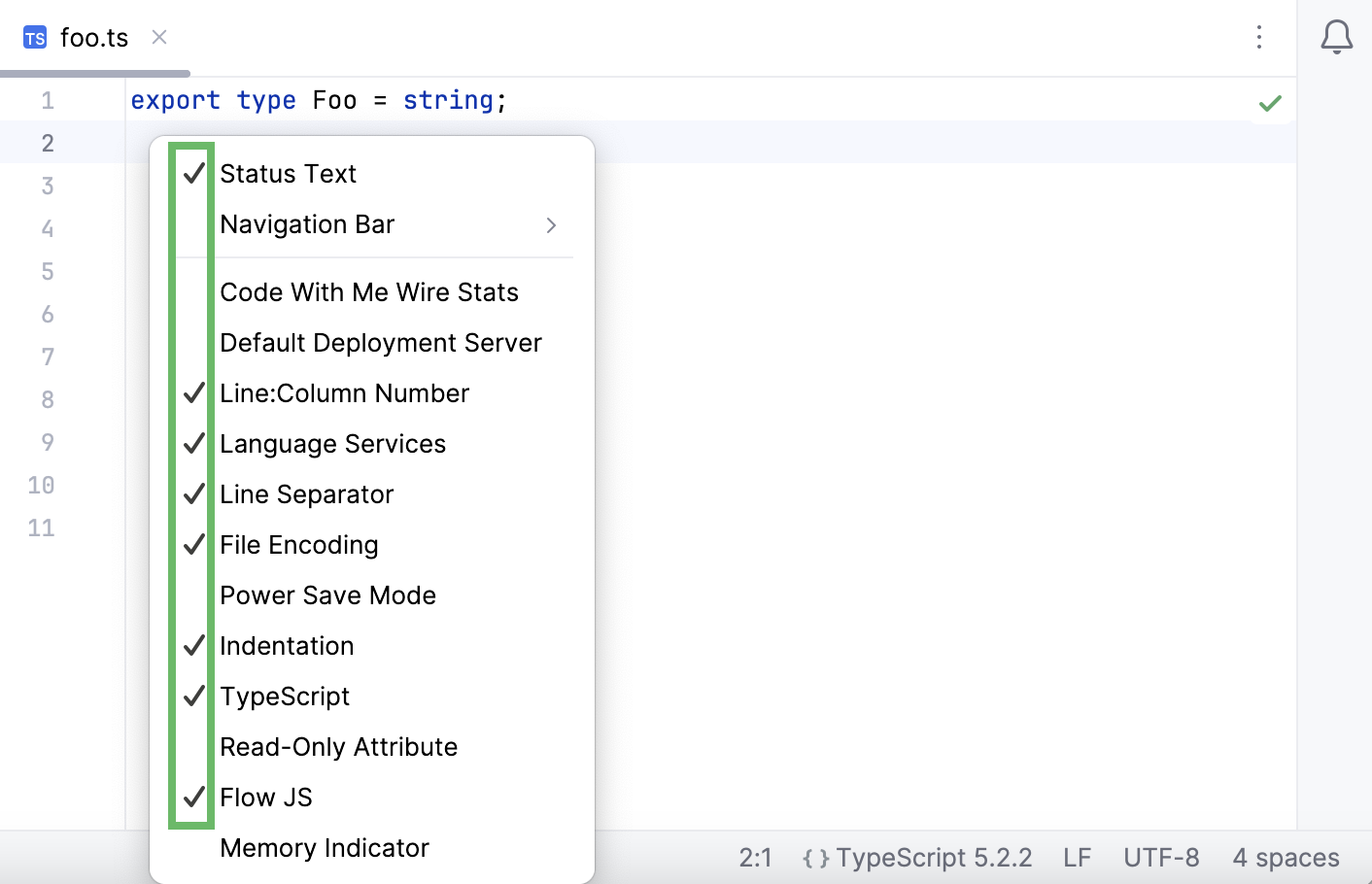 Customize the icons on the Status bar Customize the icons on the Status bar