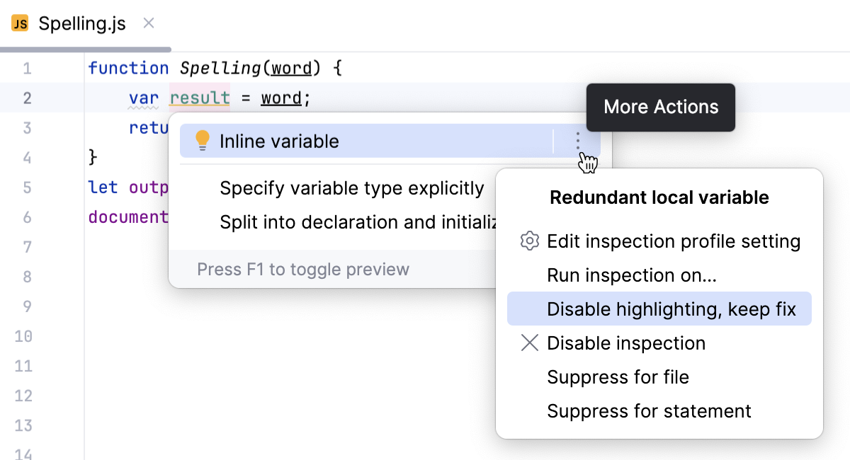Disable highlighting, keep the fix Disable highlighting, keep the fix