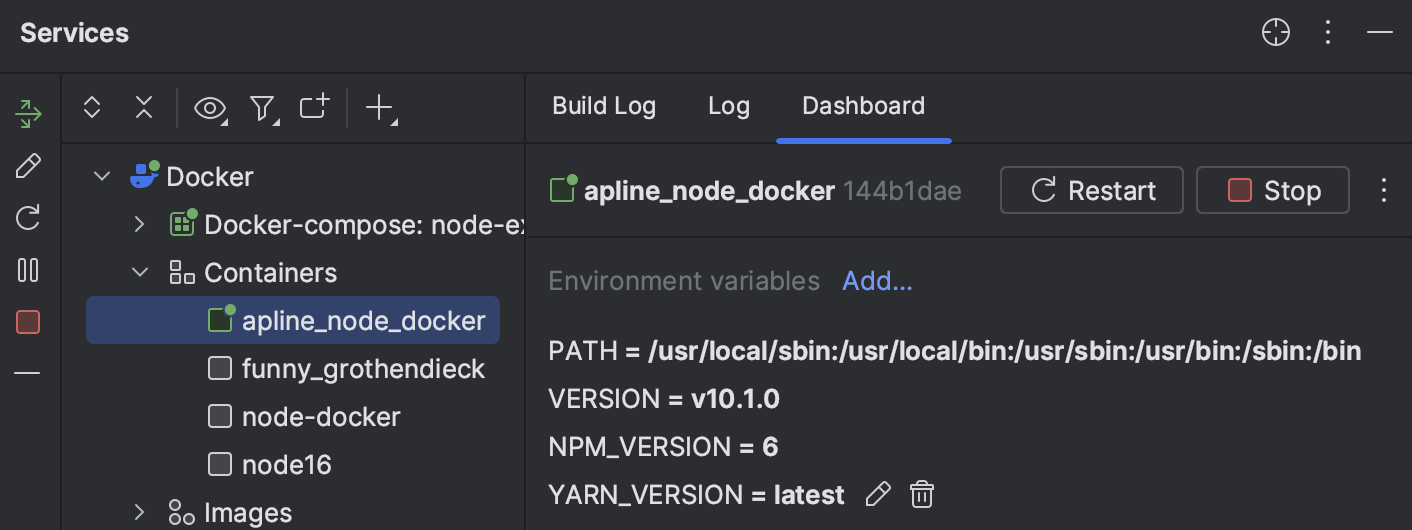 Docker containers | WebStorm Documentation