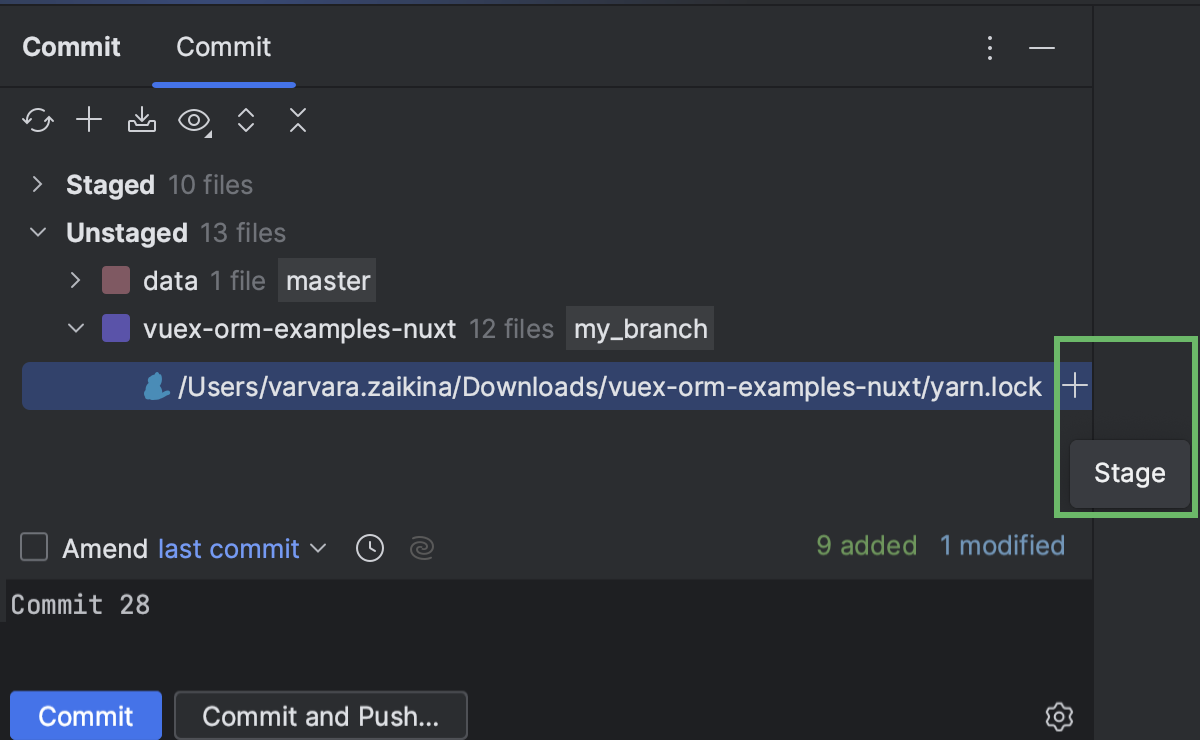 Commit and push changes to Git repository | WebStorm Documentation