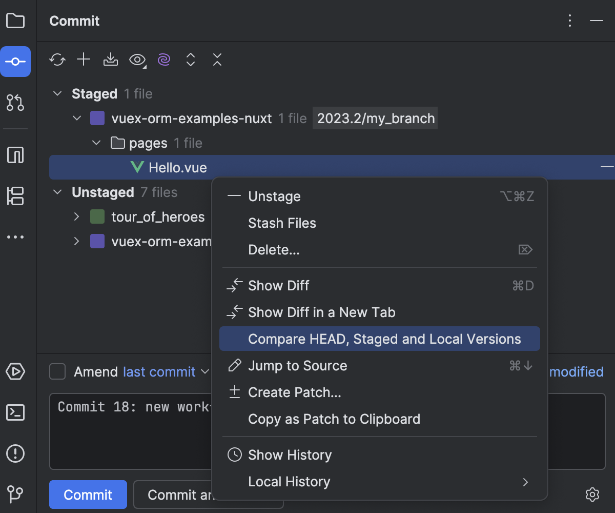 Commit and push changes to Git repository | WebStorm Documentation