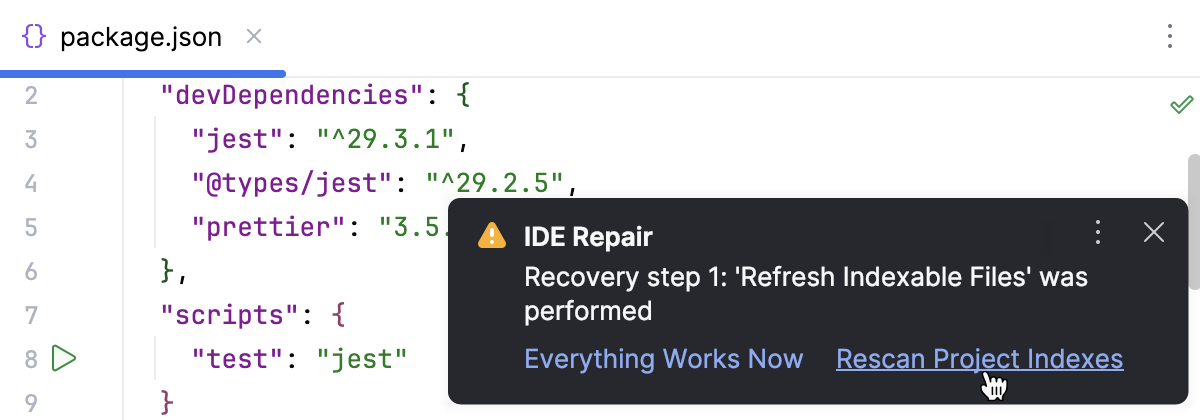 The first step of IDE Repair