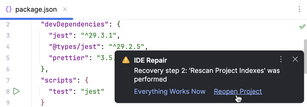 The second step of IDE Repair