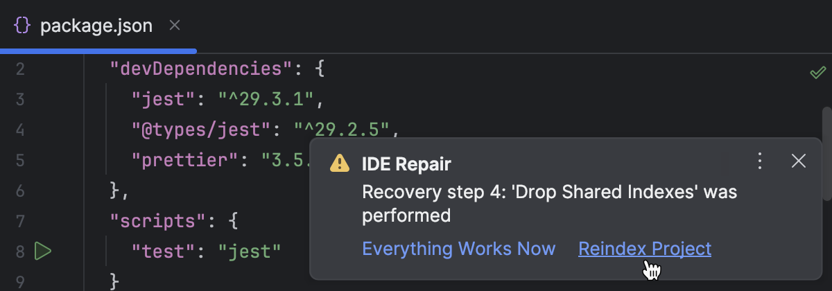 Repair IDE | WebStorm Documentation