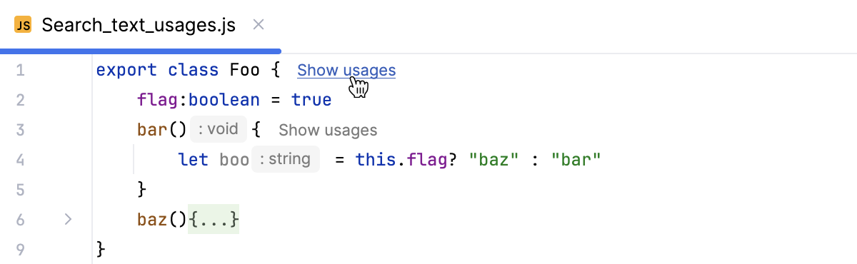 Inlay hints, code vision: jump to usages