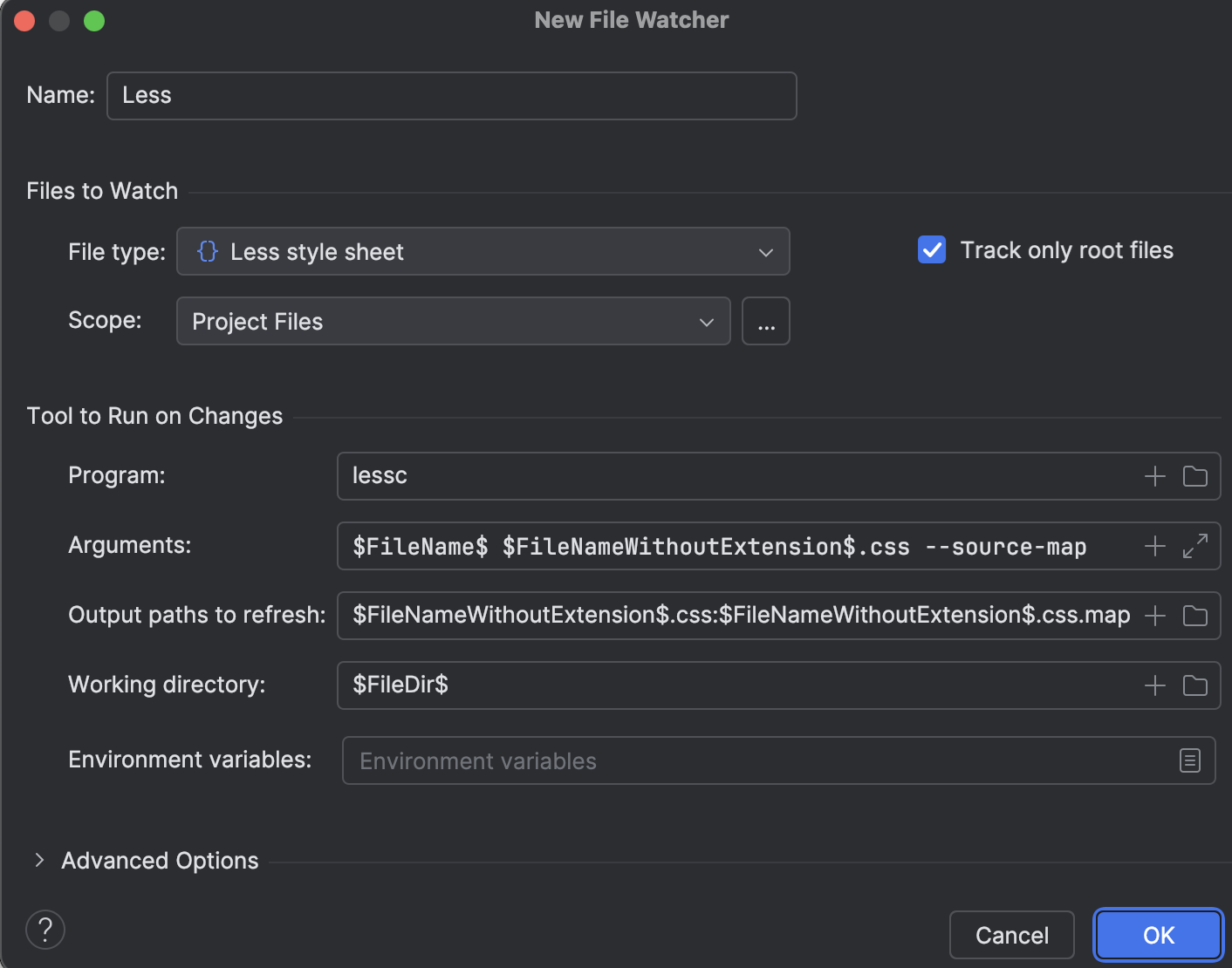 Sass、SCSS、Less 和 PostCSS | GoLand 文档