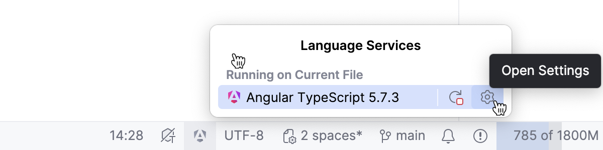 Angular language service widget