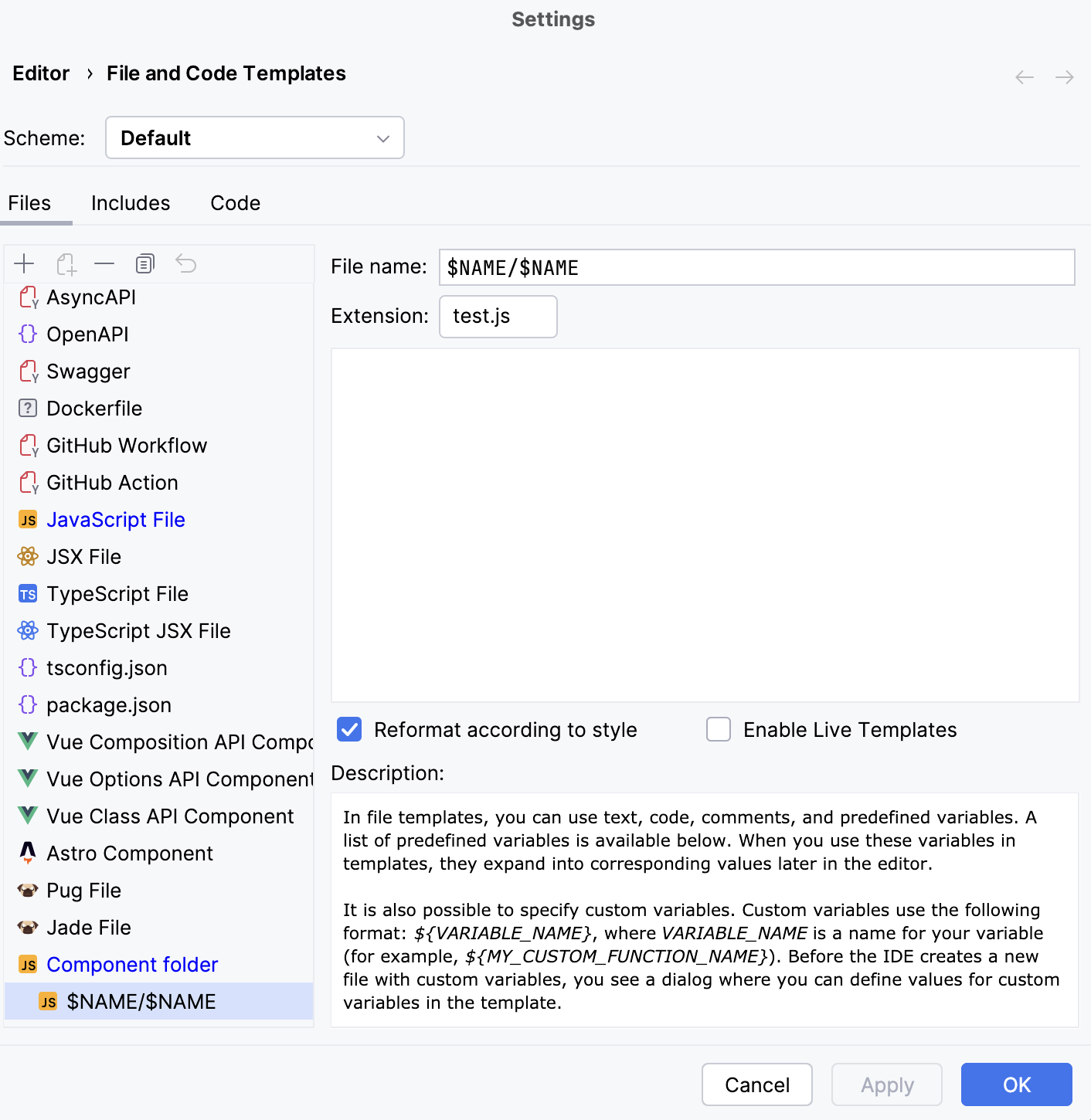 Create a child template: test Create a child template: test