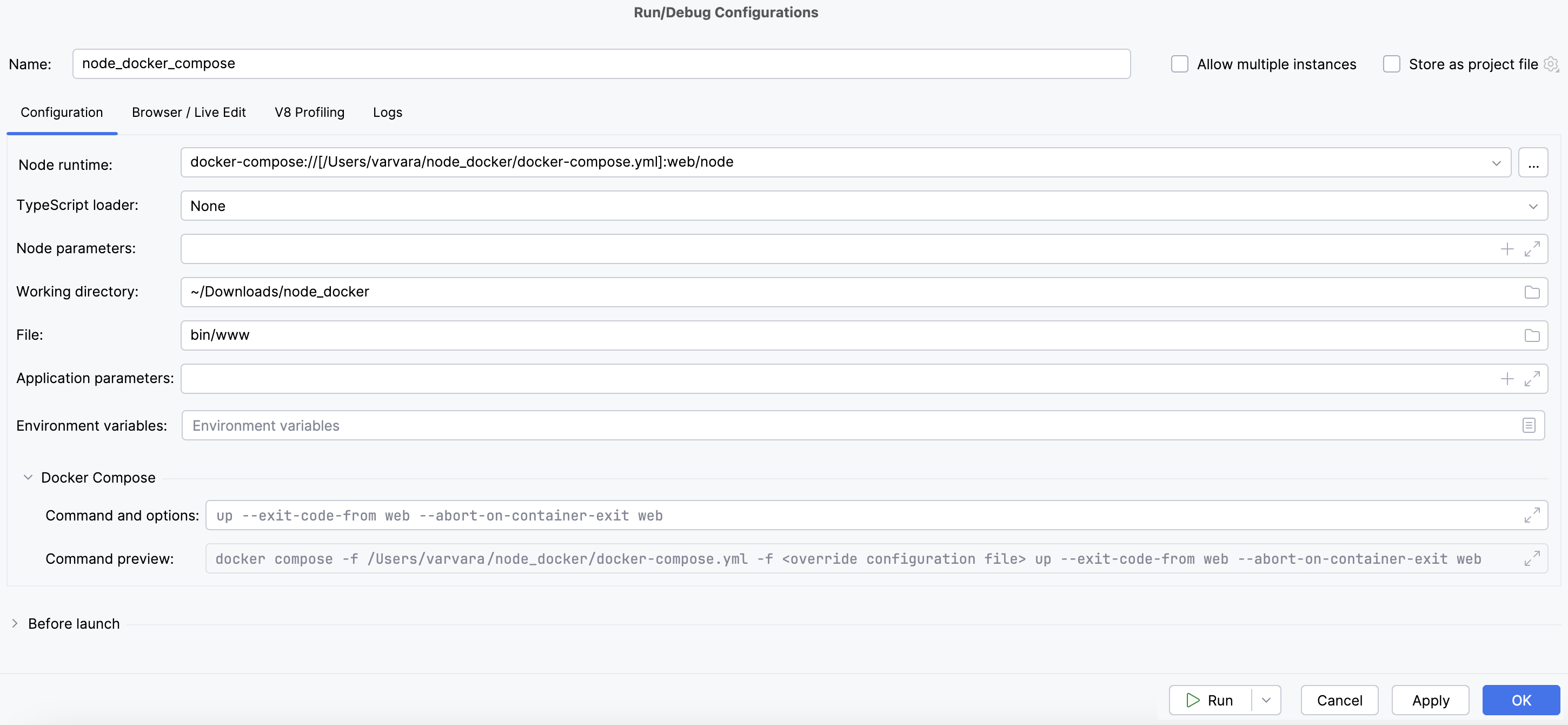 Docker Compose area preview Docker Compose area preview
